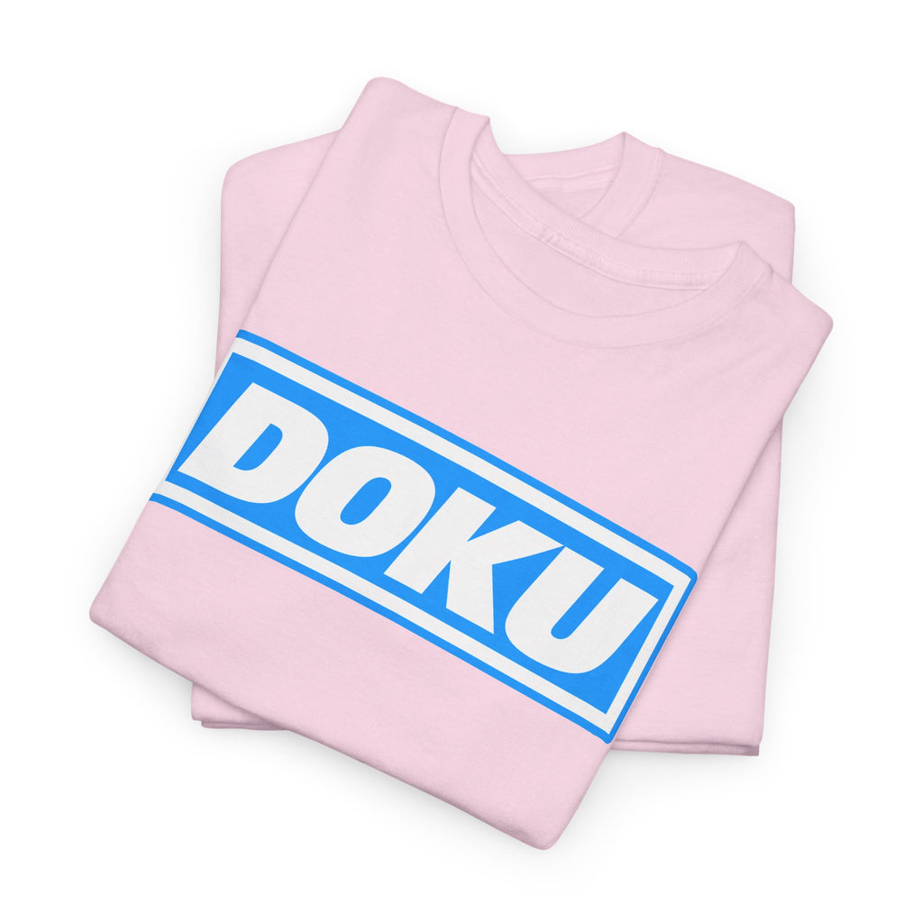 Doku Manchester City Player Logo Cotton Tee — Minimal Blue Box Graphic T-Shirt