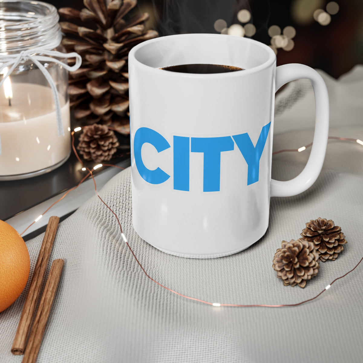 Man City Blue Logo Coffee Mug — Ceramic 11oz & 15oz
