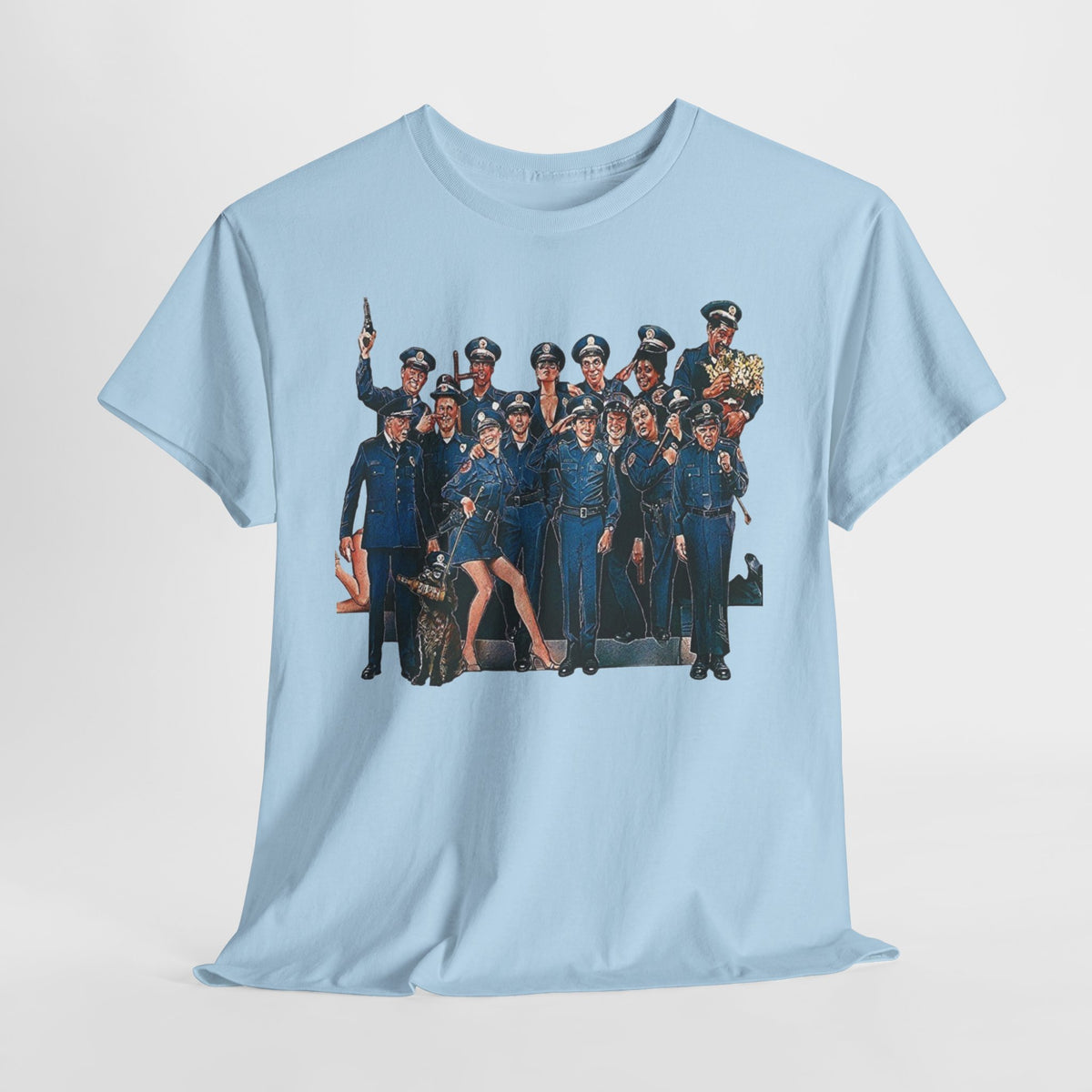 Police Academy Movie Inspired Cotton T‑Shirt — Retro Squad Photo Tee