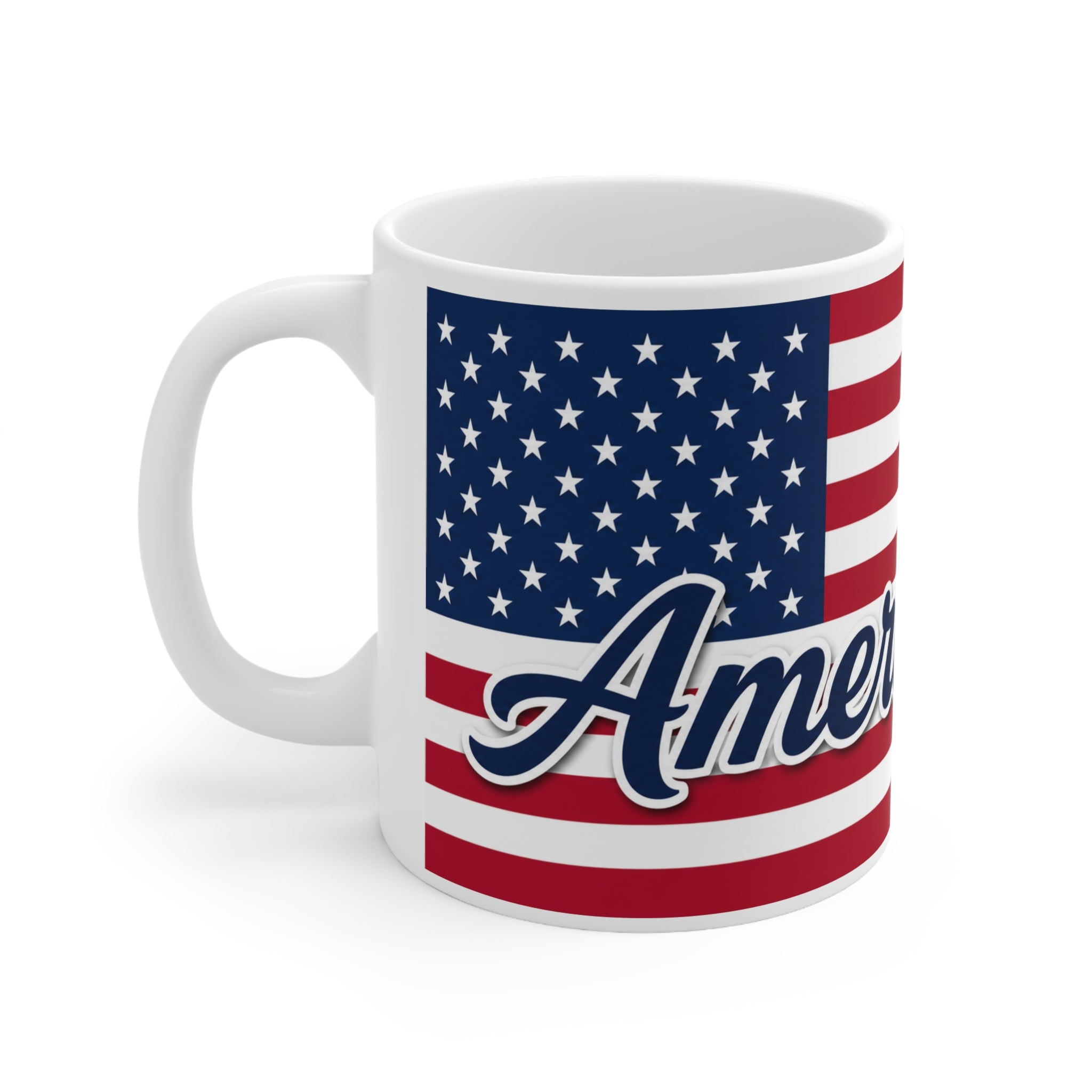 America 250 Flag Coffee Mug — Patriotic Ceramic 11oz & 15oz