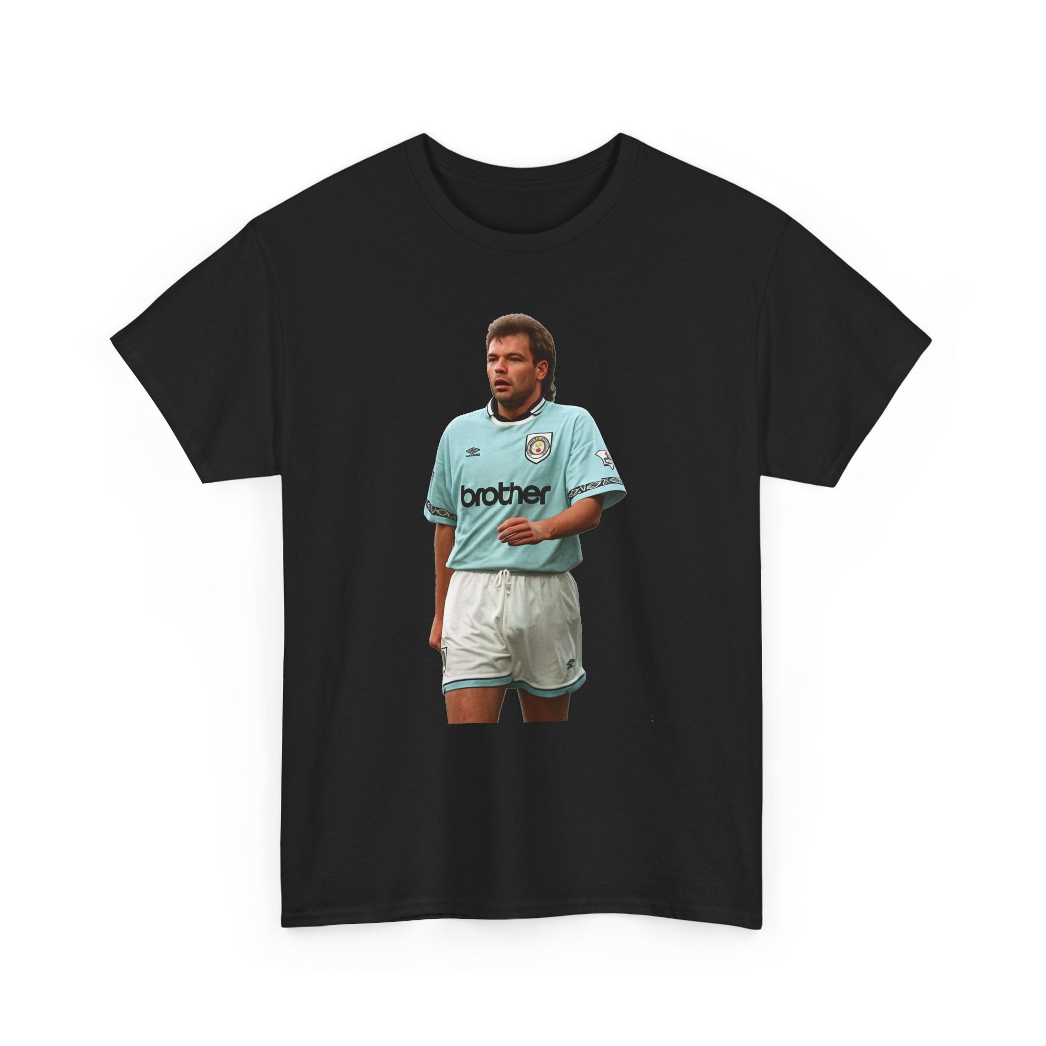 Uwe Rosler Manchester City Legend Graphic Tee - Retro Football Kit Print
