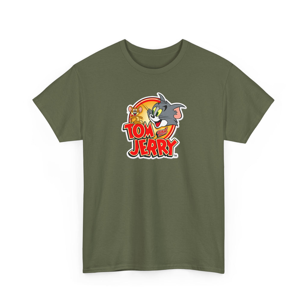 Tom & Jerry Retro Logo Cotton Tee — Classic Cartoon Graphic T-Shirt