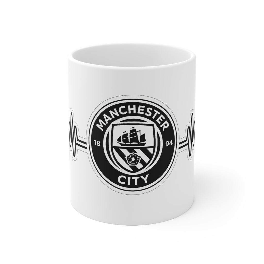 Manchester City Heartbeat Mug — Ceramic Coffee Cup (11oz & 15oz)