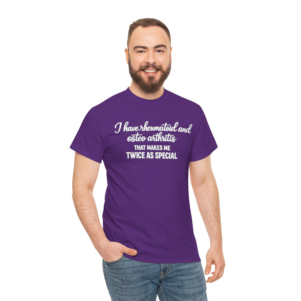 Rheumatoid & Osteoarthritis Awareness T-Shirt – "Twice As Special"