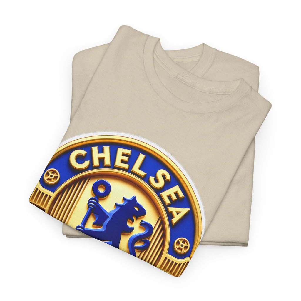 Chelsea Football Club Crest Tee — Retro Blue & Gold Soccer Emblem T-Shirt