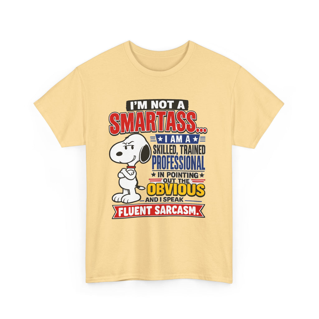 Snoopy Sarcasm T-Shirt – “I’m Not a Smartass… I Speak Fluent Sarcasm” Graphic Tee