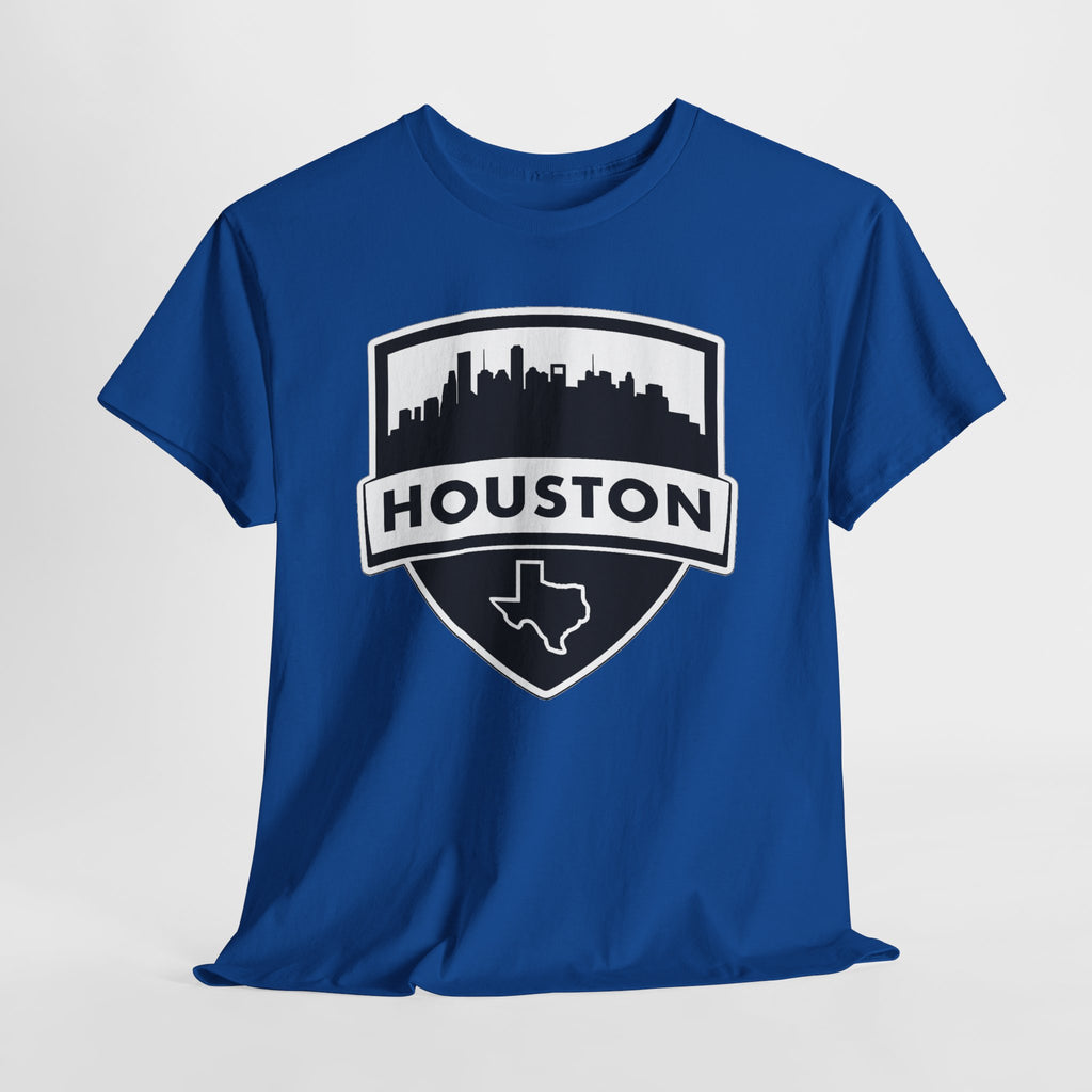 Houston Skyline Shield T-Shirt — Texas Outline City Pride Tee