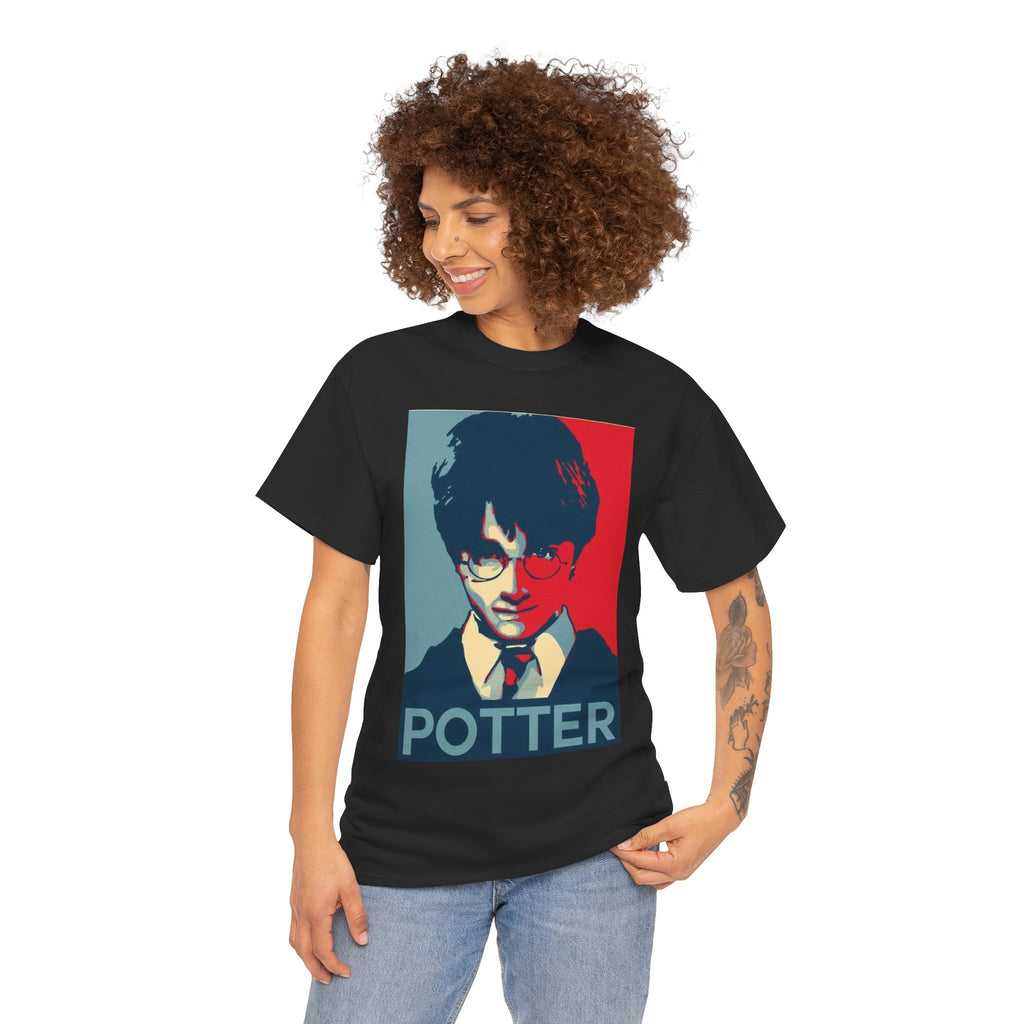 Harry Potter Inspired Vintage Wizard Portrait Cotton T‑Shirt — 'Potter' Graphic Tee