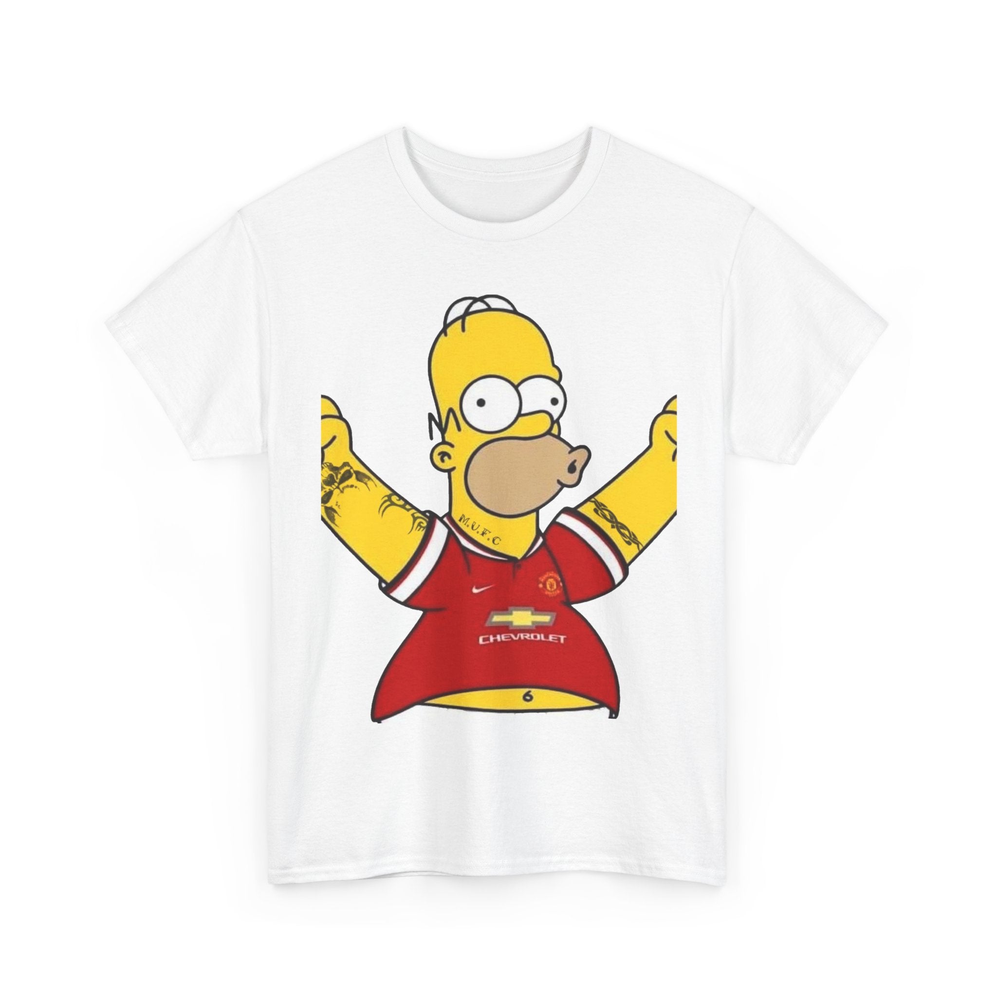 Homer Simpson Manchester Fan T-Shirt — Cartoon Football Supporter Tee