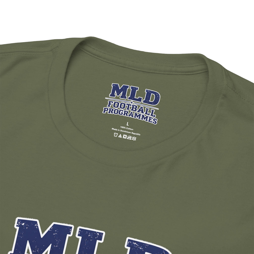 MLD Football Programmes Tee — Vintage Sports Logo Cotton T‑Shirt