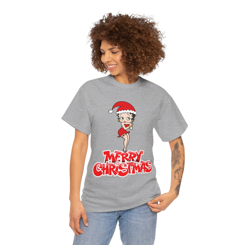 Christmas Betty Boop Tee - 'Merry Christmas' Holiday Graphic Shirt