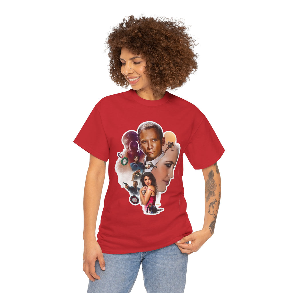 Jame Bond Movie Collage T‑Shirt — Vintage Film Noir Portrait Tee