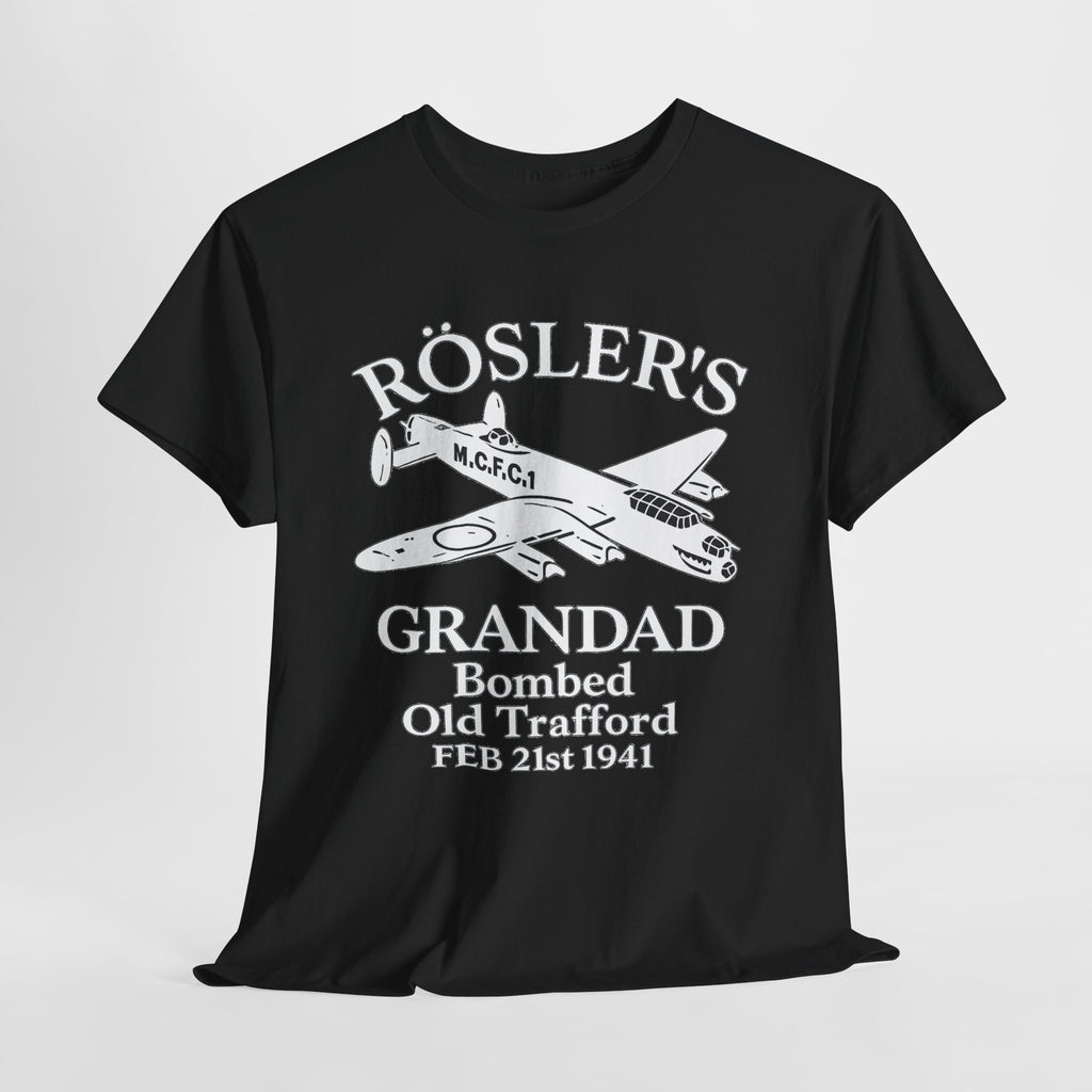 Rösler's Grandad Bombed Old Trafford Tee — WWII Tribute Military Plane Shirt (Feb 21, 1941)