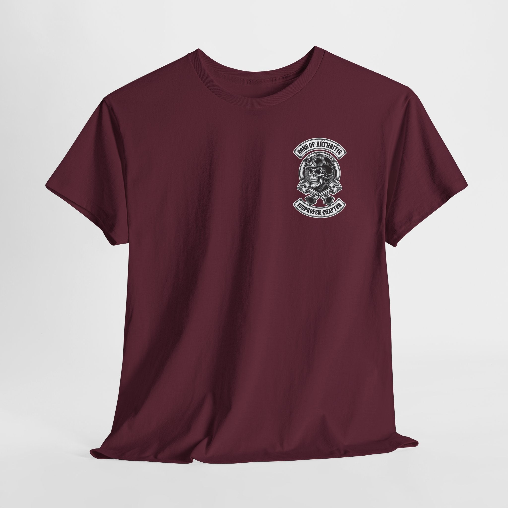 Sons of Arthritis Tee — Humorous Biker Skull "Ibuprofen Chapter" T-Shirt