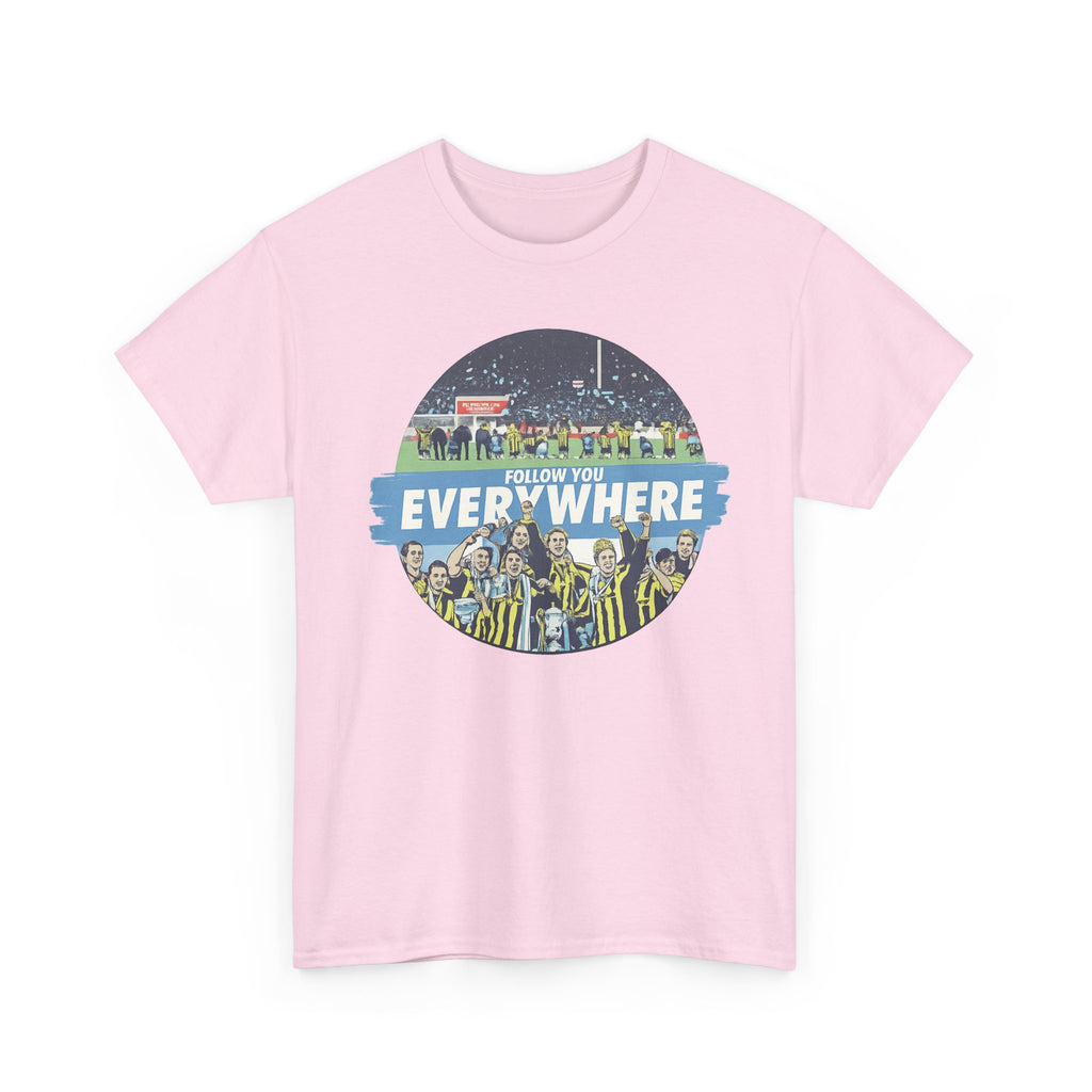 Manchester City Everywhere Soccer Crowd Graphic Tee — 'Follow You Everywhere' Fan Shirt