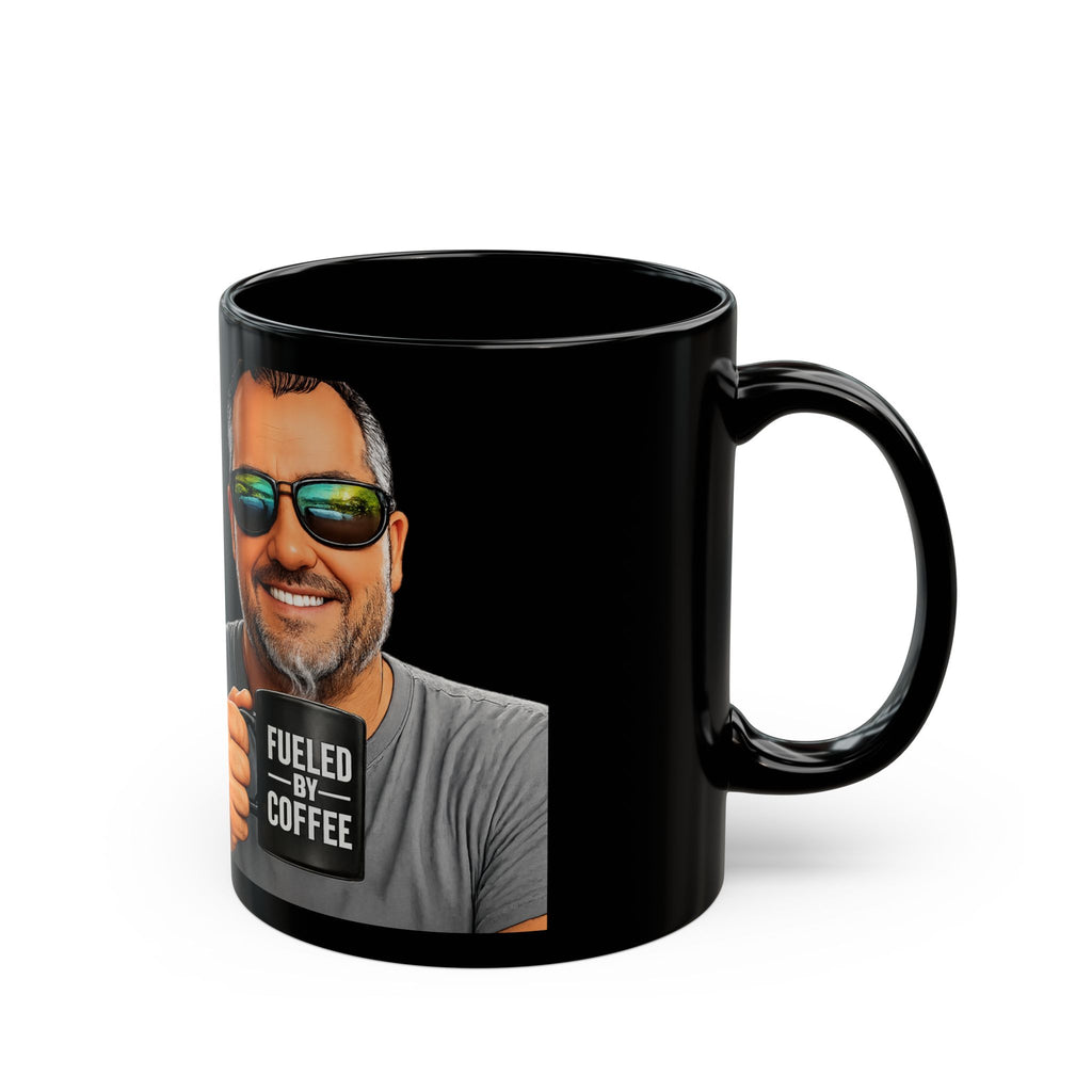 Fueled by Coffee Mug — Black Ceramic Coffee Cup (11oz & 15oz)