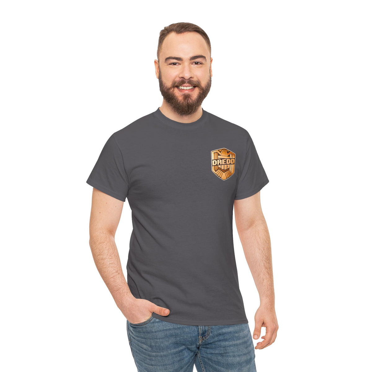 Dredd Shield Badge T-Shirt — Retro Law Enforcement Logo Tee