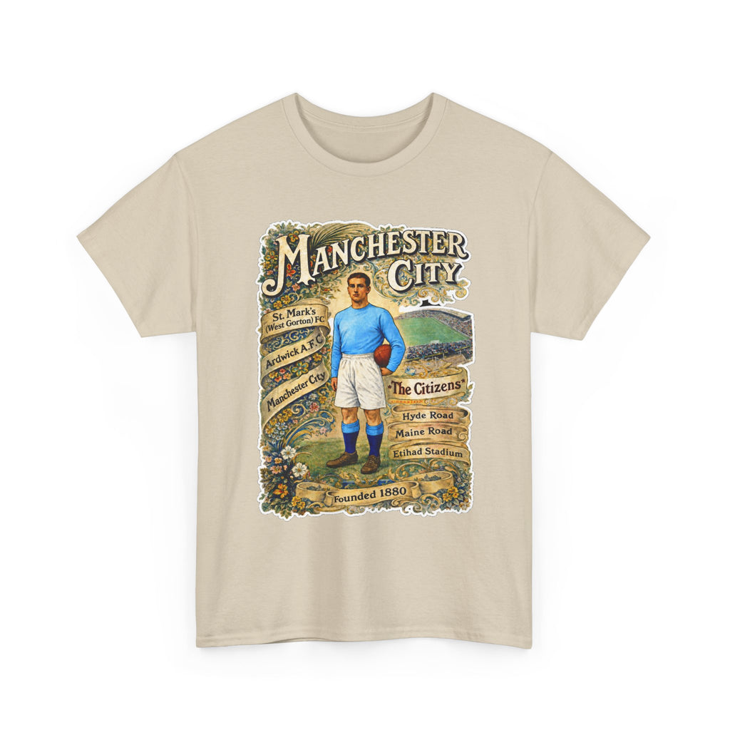 Manchester City Vintage Football Tee — Retro Soccer Graphic T-Shirt