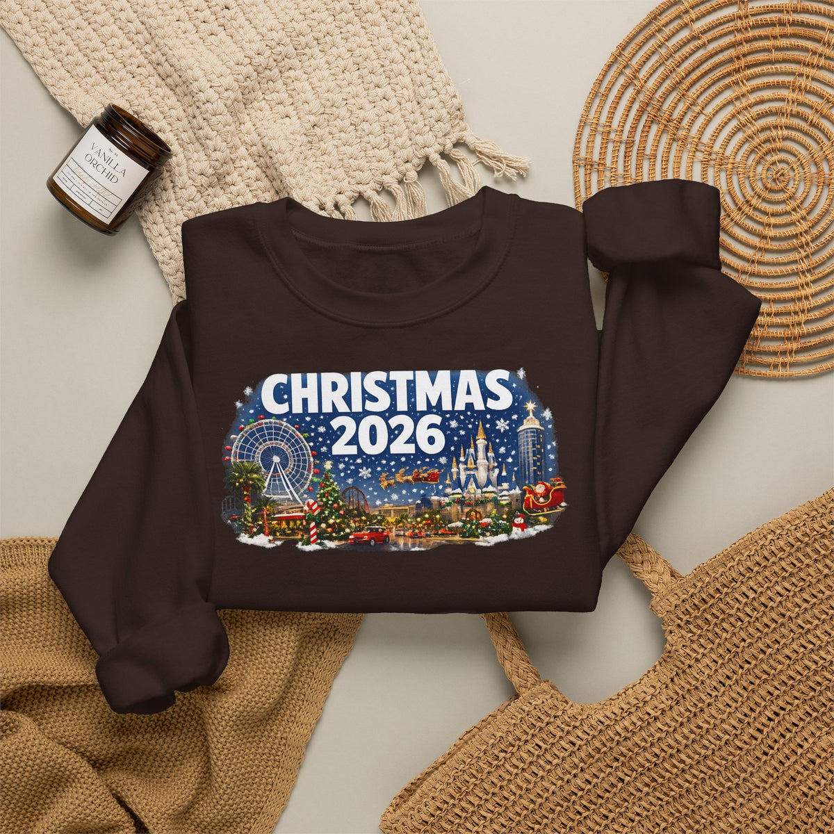 Christmas 2026 Holiday Sweatshirt – Festive Winter Cityscape Crewneck