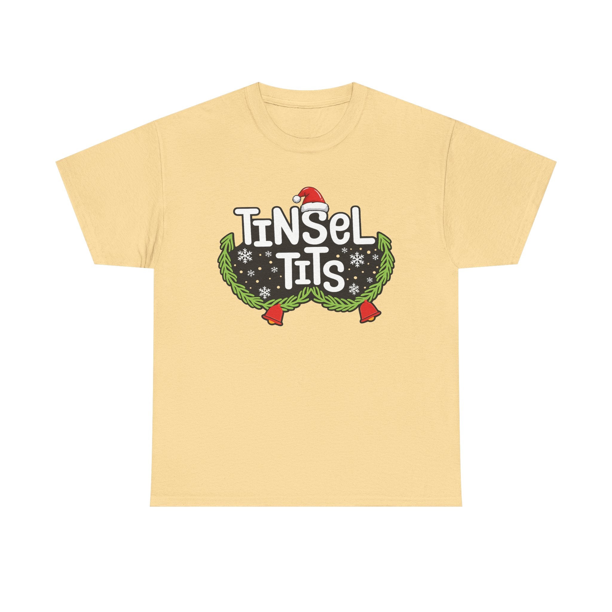 T-Shirt — "Tinsel Tits" Funny Christmas Wreath Holiday Tee