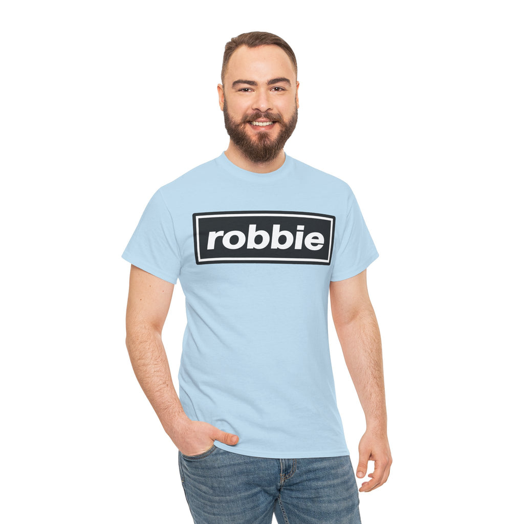 Robbie Inspired Cotton T-Shirt — Minimal Black Box Logo T-Shirt