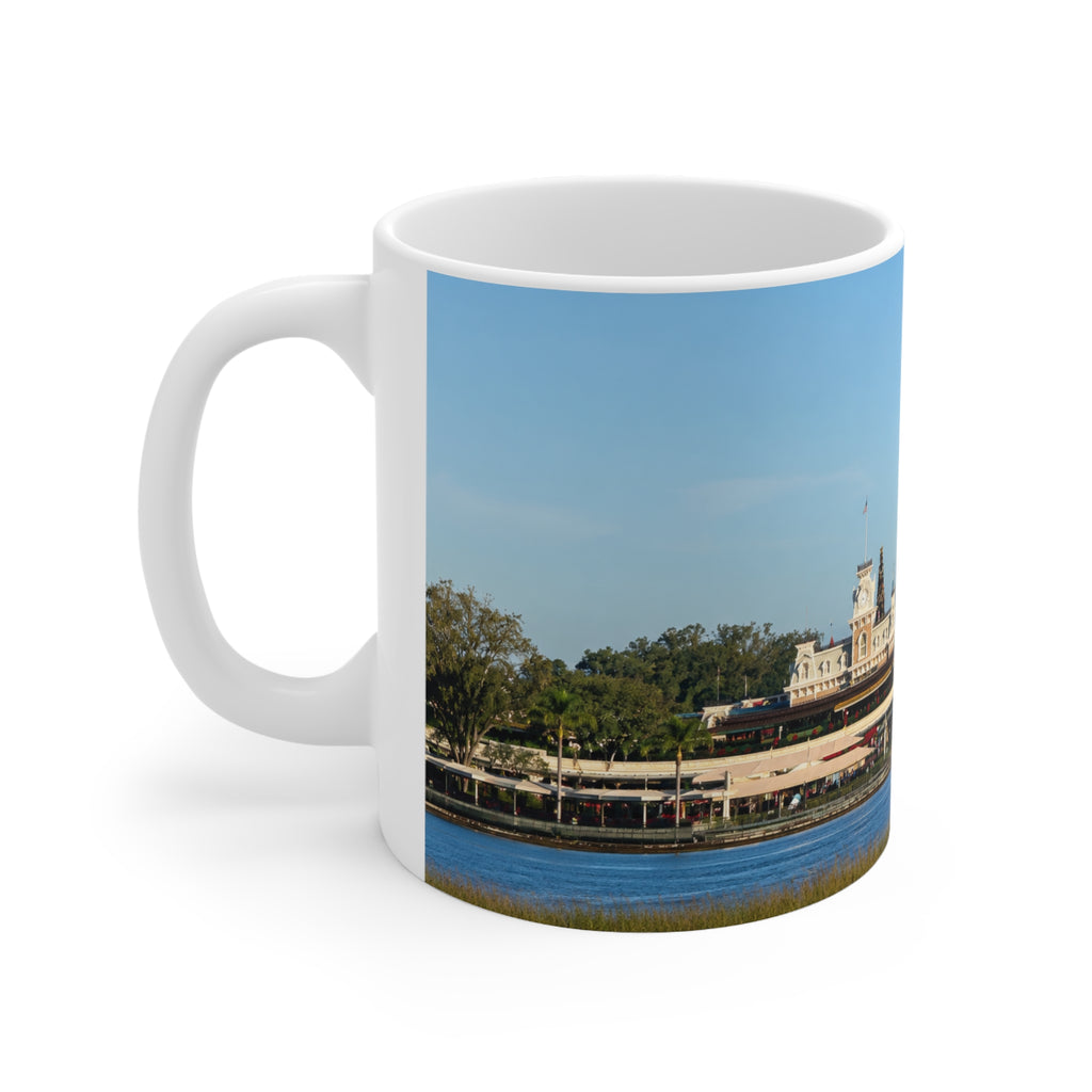 Magic Kingdom Castle Panorama Coffee Mug — Scenic Theme Park Castle Photo, 11oz & 15oz