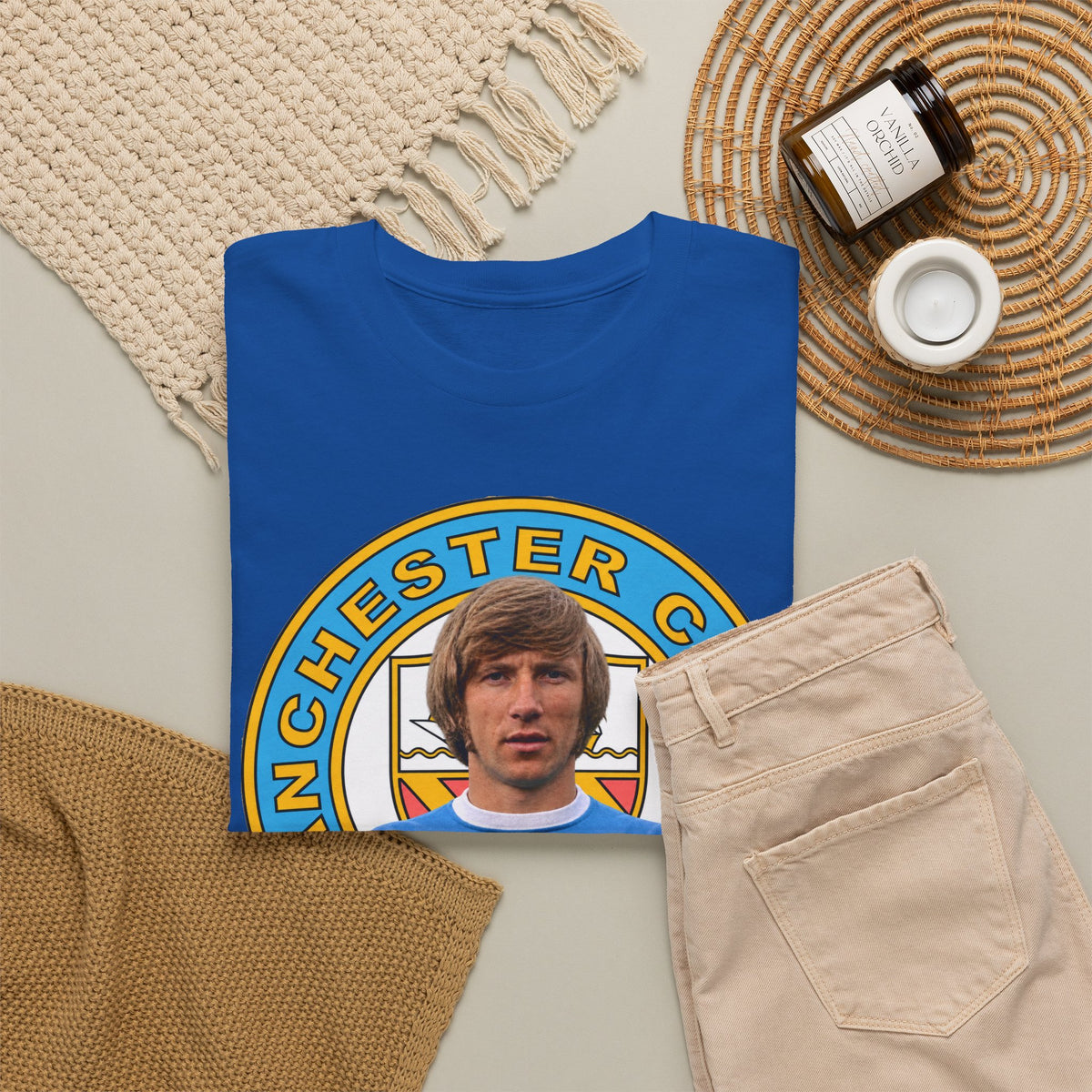 Colin Bell Manchester City Legend Cotton Tee — Retro Player Graphic