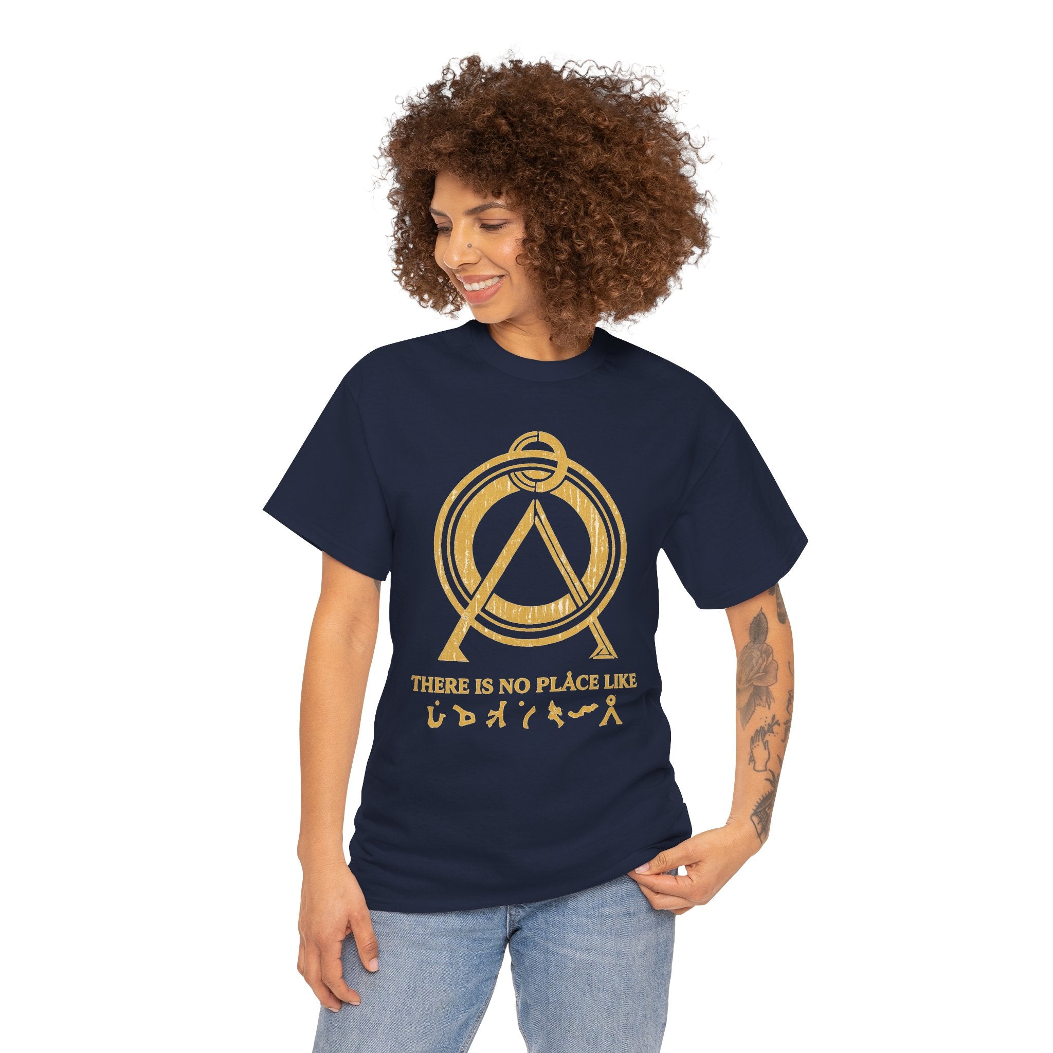 There Is No Place Like Home Graphic Tee — Vintage Gold Sigil T‑Shirt