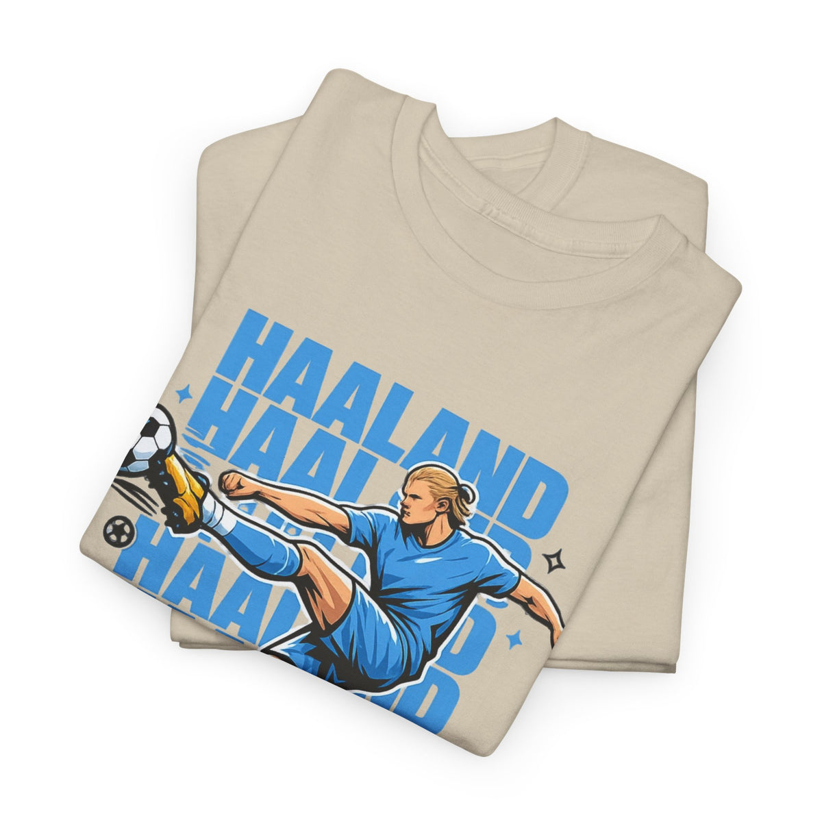 Haaland Manchester City Inspired Cotton T-Shirt — Striker Action Graphic Football Shirt