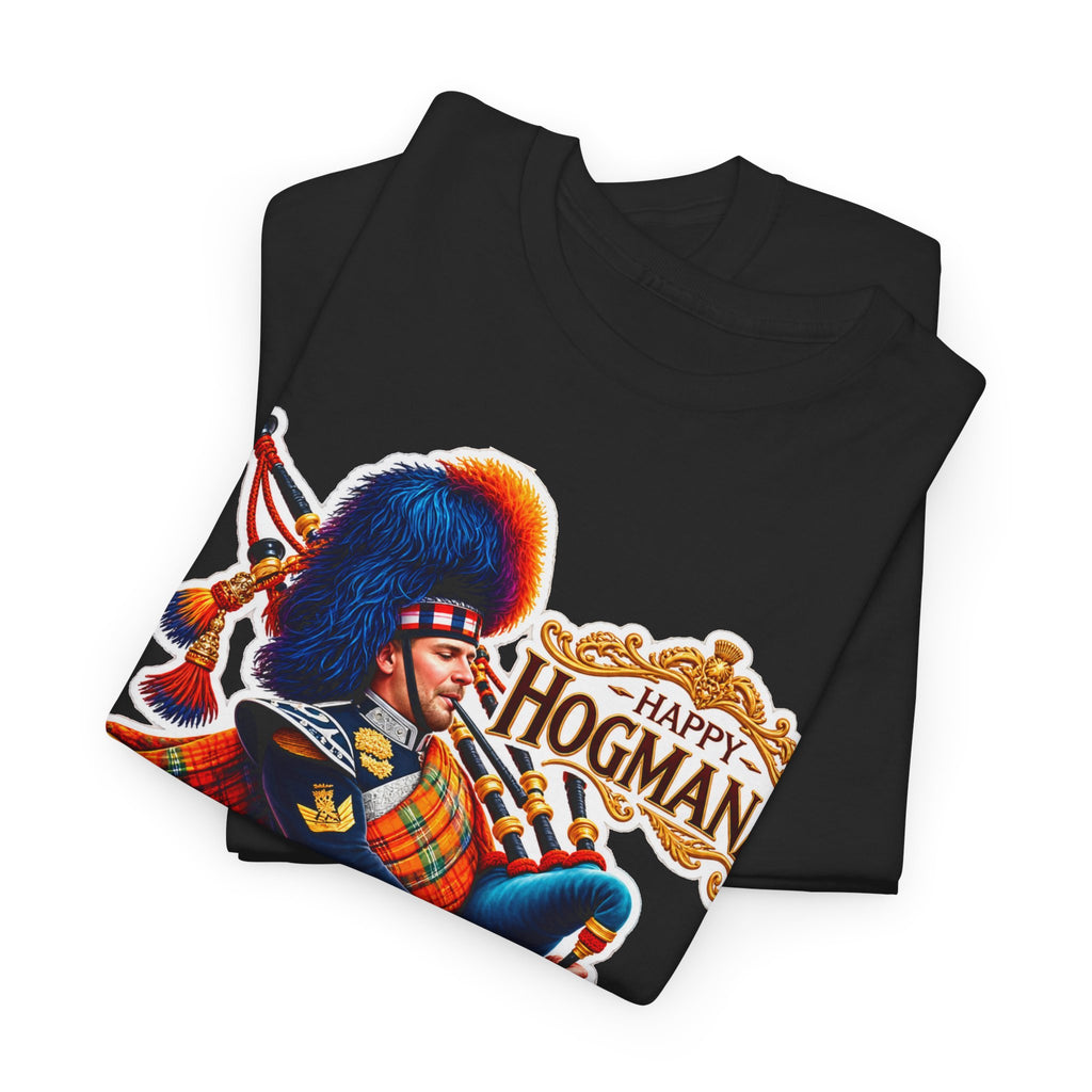 Hogmanay Bagpiper T‑Shirt — Happy Hogmanay Scottish New Year Tee