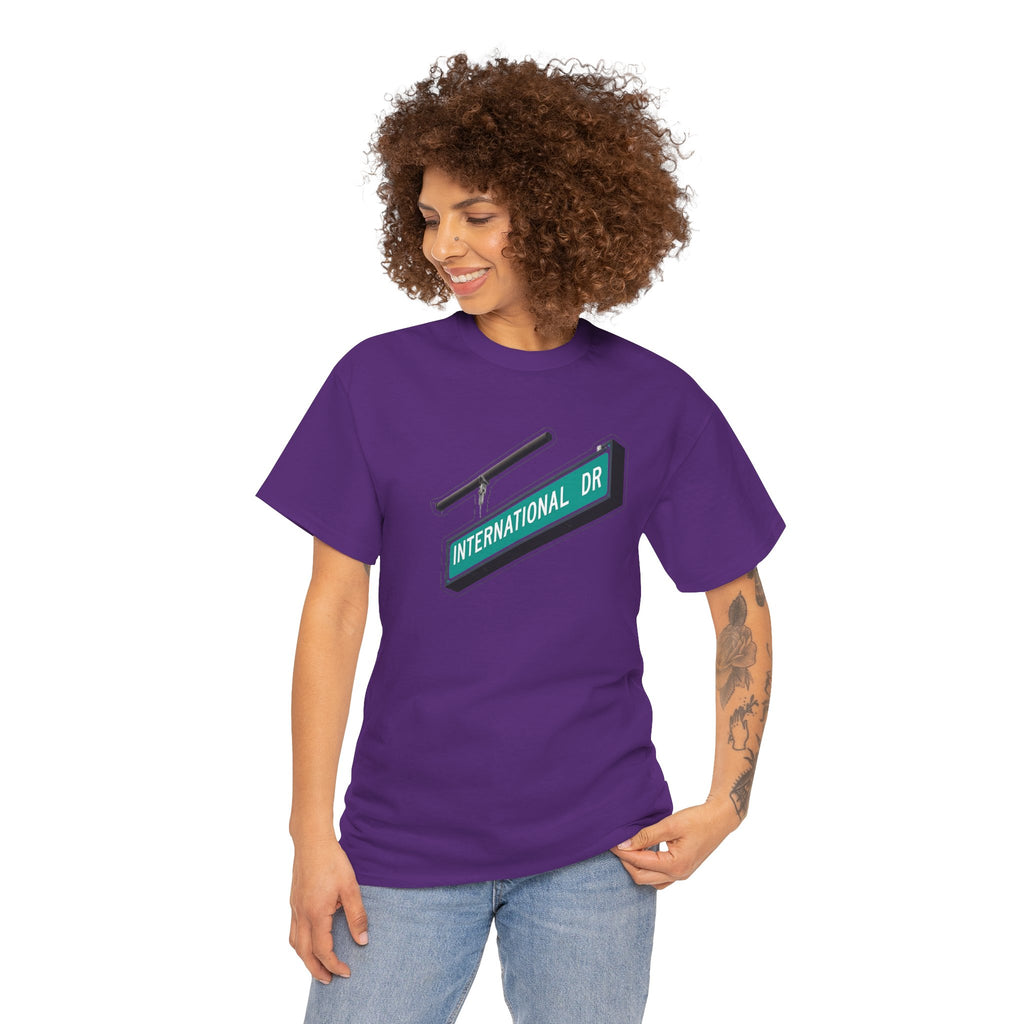 International Dr Street Sign Cotton T-Shirt