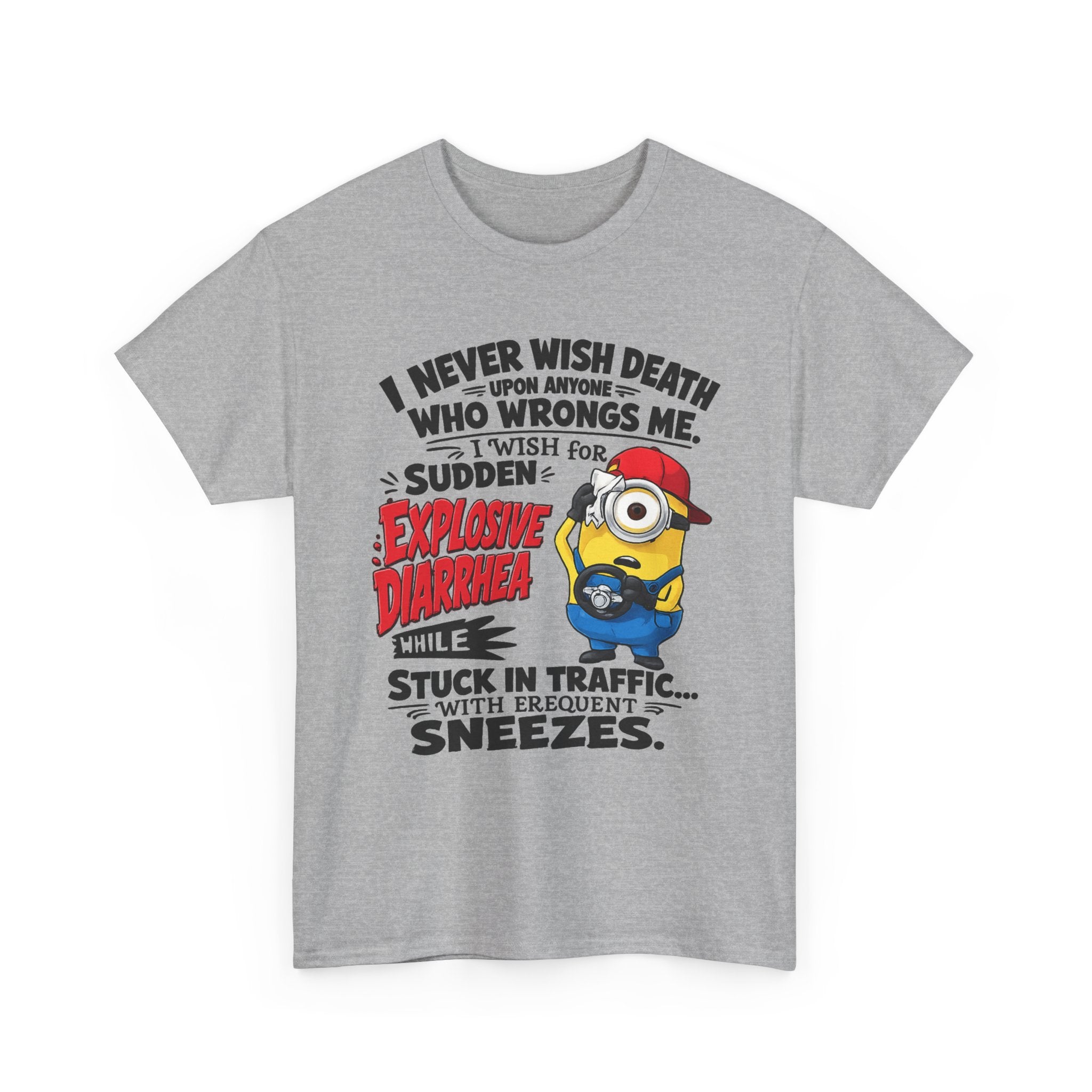 Funny Minion Traffic Tee — "Explosive Diarrhea" Humorous Graphic T-Shirt