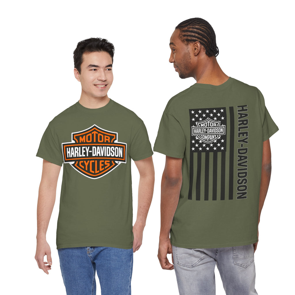 Harley-Davidson American Flag Tee — Vintage Motor Company Back Print