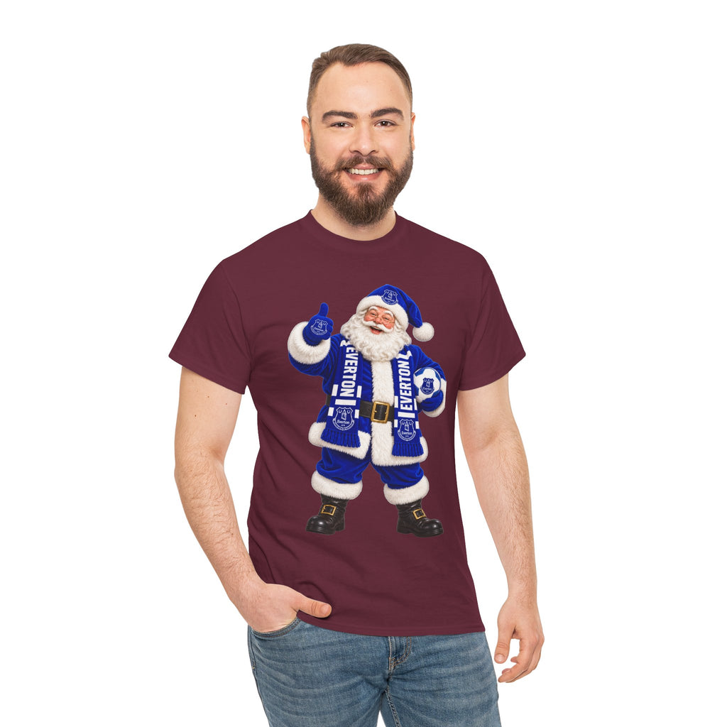 Everton Santa Scarf Christmas Tee - Holiday Vintage Santa T-Shirt