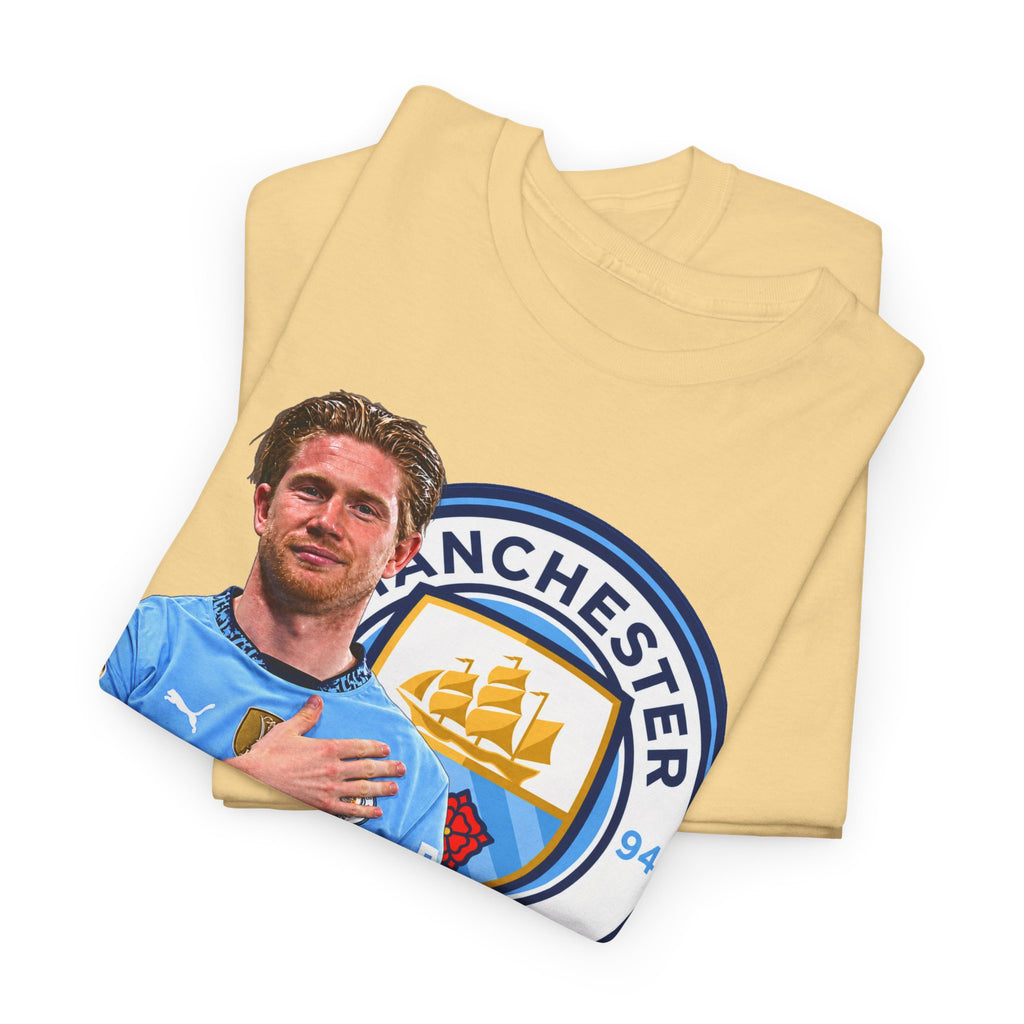 Kevin De Bruyne Manchester City Legend Cotton T-Shirt — Player Tribute Tee (Heart Badge Design)