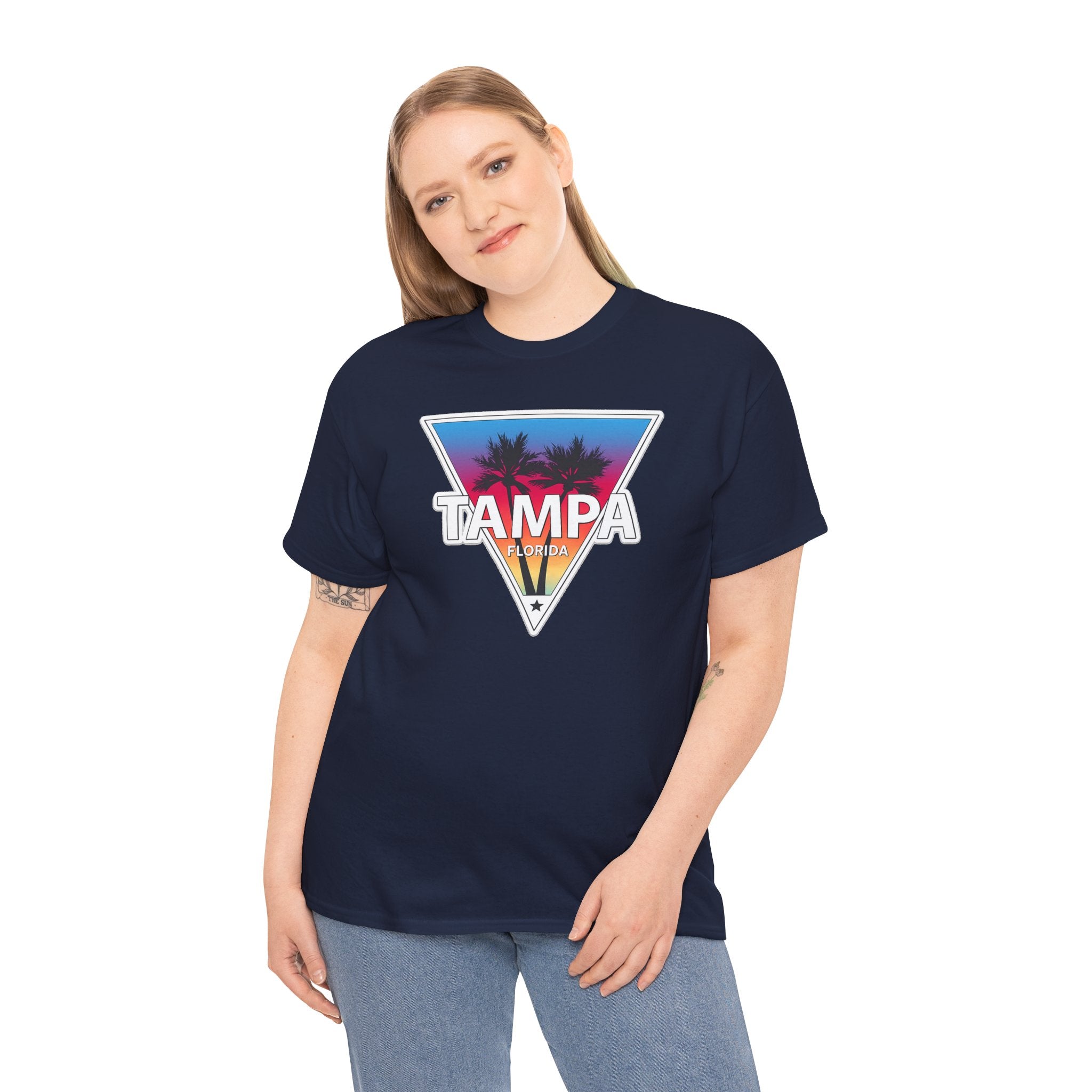 Tampa Retro Sunset Cotton T-Shirt