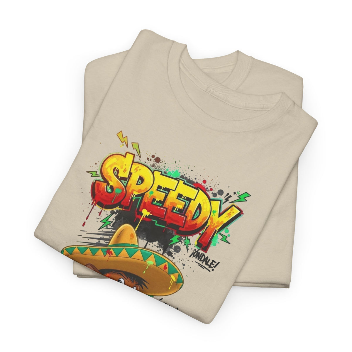 Speedy Sombrero Cartoon Tee — Mexican Street Food Runner Graphic T-Shirt