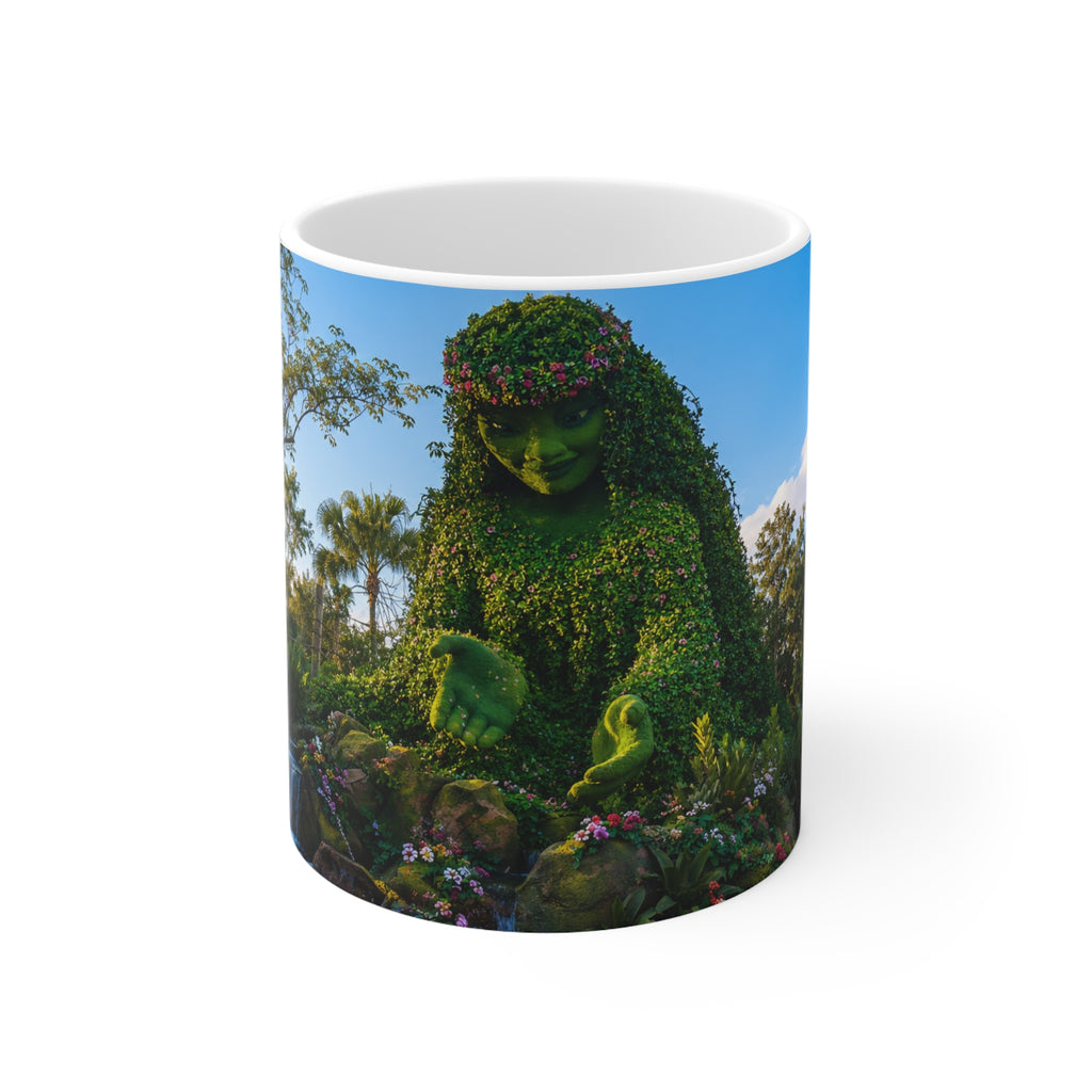 Disney Botanical Garden Mug — Green Topiary Goddess Scenic Ceramic Coffee Cup (11oz/15oz)