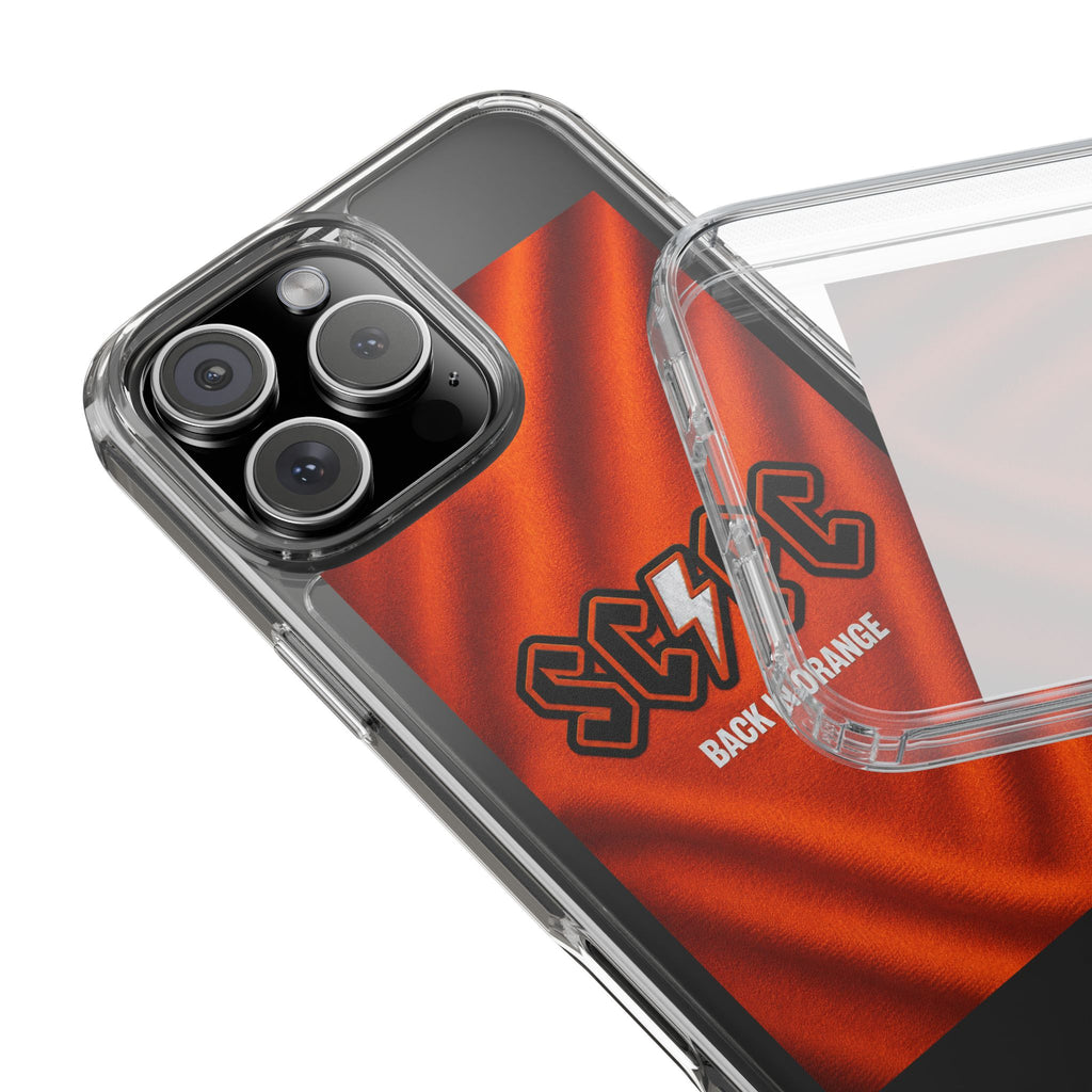 Salford CIty Inspired Phone Case — 'SCFC Back in Orange' Clear Protective Cover