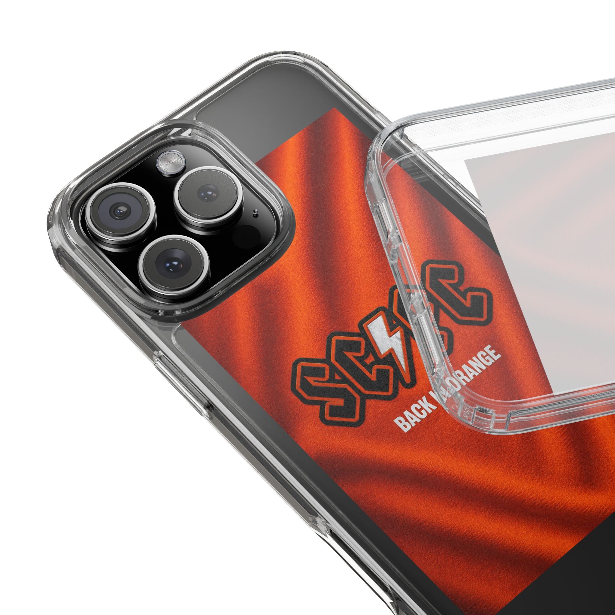 Salford CIty Inspired Phone Case — 'SCFC Back in Orange' Clear Protective Cover
