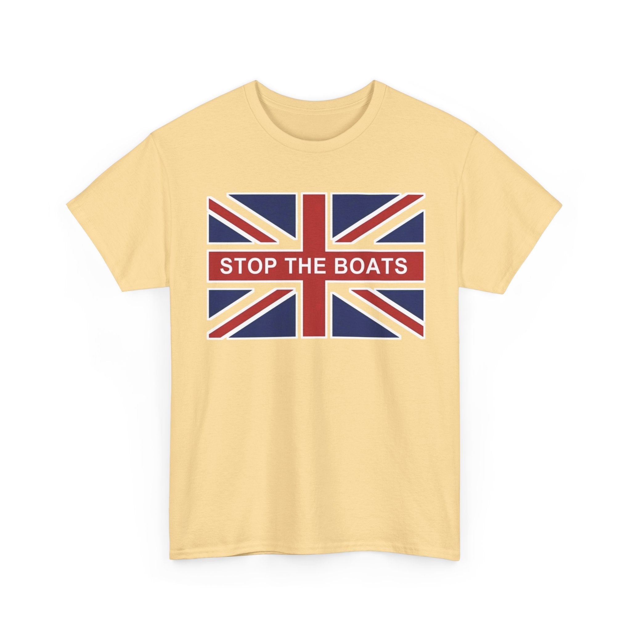 Union Jack "Stop The Boats" Political Statement Tee / T-Shirt