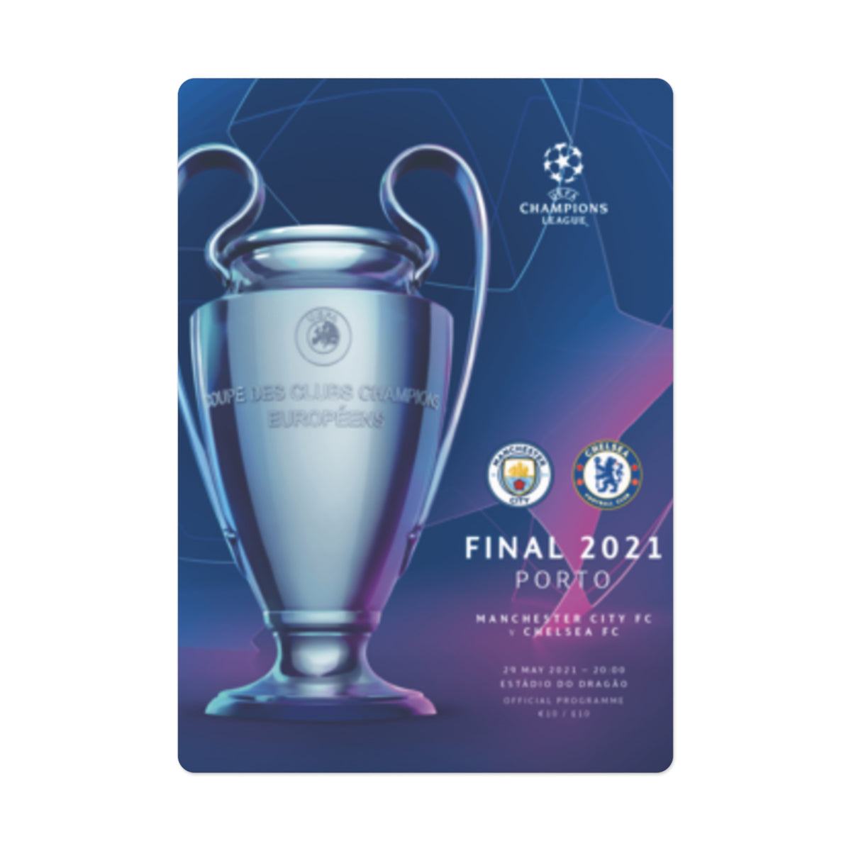 2021 Champions League Final Programme Cover Inspired Playing / Poker Cards