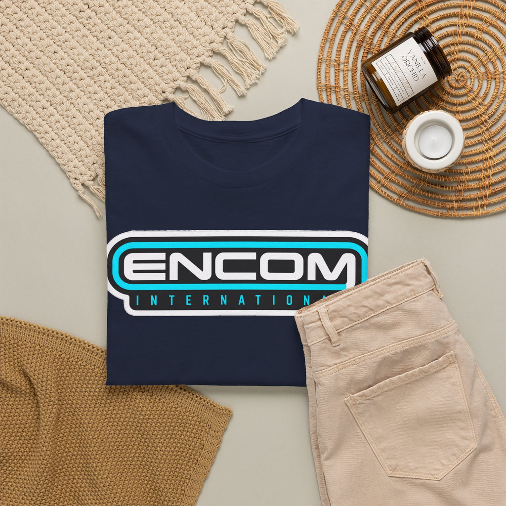 ENCOM International Logo Cotton T-Shirt — Retro Tech Gaming Tee