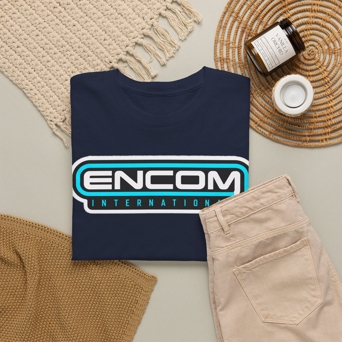 ENCOM International Logo Cotton T-Shirt — Retro Tech Gaming Tee