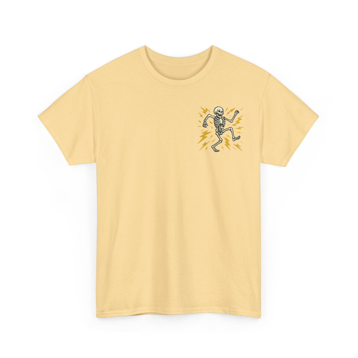 Electrician Skeleton Tee — "I'm an Electrician: If I Dance Without Music, Shut the Main Breaker Off"
