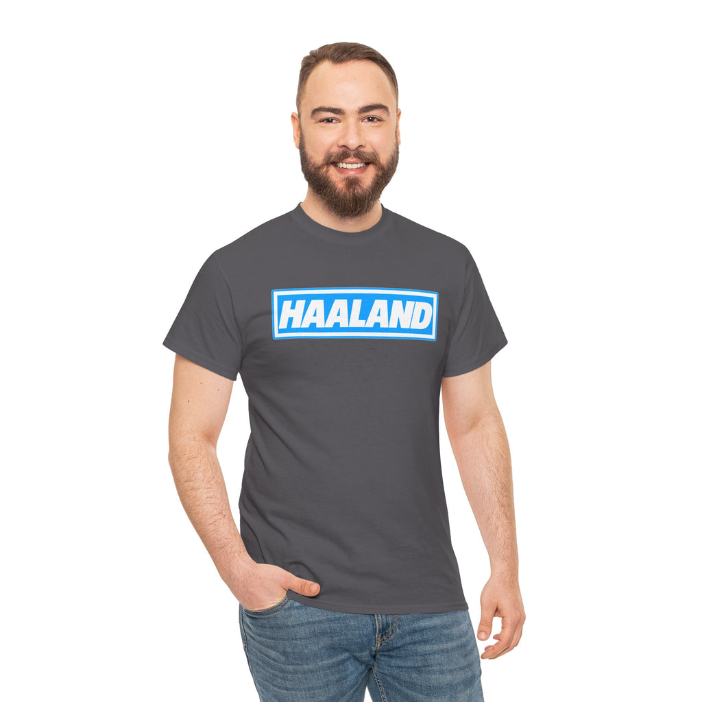 Haaland Box Logo Tee — Soccer Fan Jersey Style Shirt