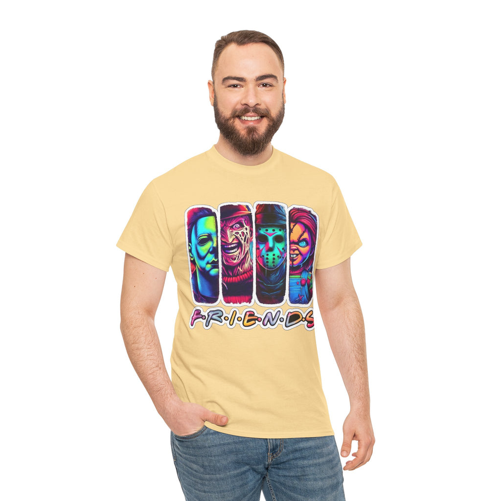 Halloween Horror Icons "Friends" T-Shirt — Neon Retro Slasher Tee