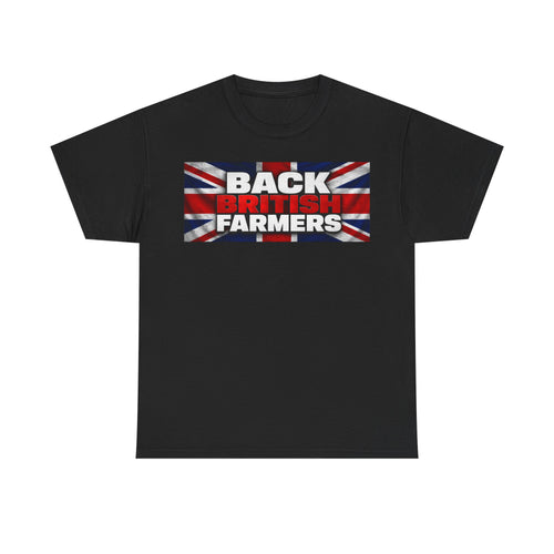 Back British Farmers T-Shirt — Union Jack Support Tee for UK Farmers