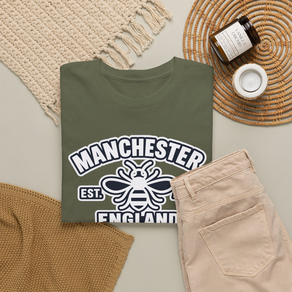 Manchester Bee Cotton T-Shirt – Established 1979 England Graphic Tee