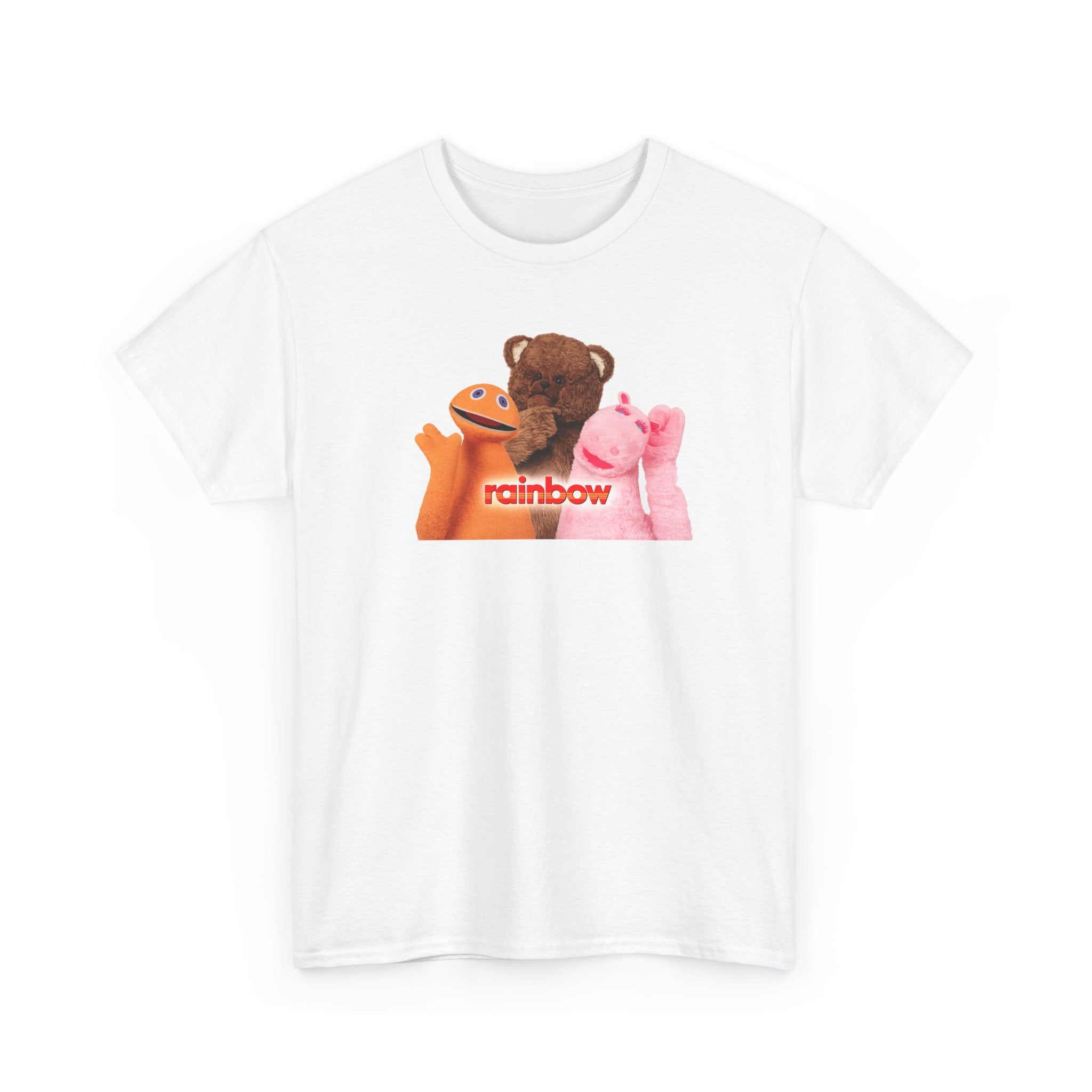 Rainbow Kids TV Zippy, George and Bungle Puppets T-Shirt — Cute Teddy & Hand Puppets Graphic Tee